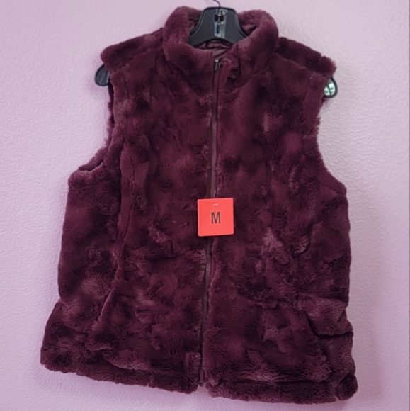 Nicole Miller  Reversible Quilted Faux Fur Insulated Puffer Vest/ M. - Picture 4 of 9